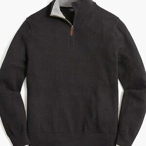 J.Crew Factory Men’s Cotton Half-Zip Sweater – XXL – Black (NWT)